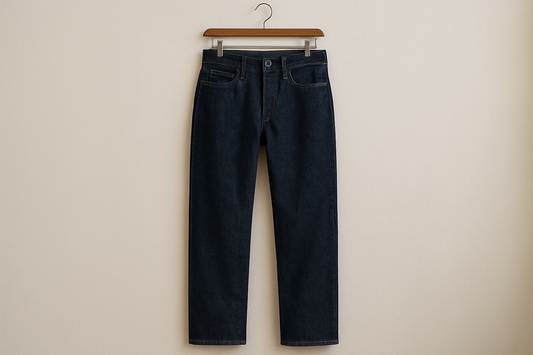 Men's Straight Fit Dark Blue Black Jeans